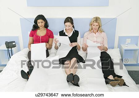 Portrait of three female colleagues View Large Photo Image Stock Photo - Portrait of three female colleagues. Fotosearch