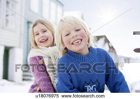 Stock Photography - Scandinavian children smiling. Fotosearch