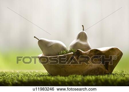 Silver pears in wooden bowl. View Large Photo Image Stock Photograph - Silver pears in wooden bowl.. Fotosearch