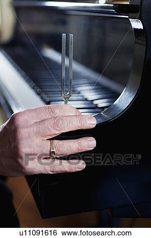 Tuning fork held on grand piano View Large Photo Image Stock Photograph - Tuning fork held on grand piano. Fotosearch