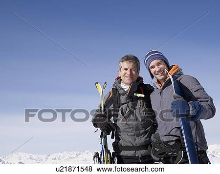 Stock Photo - two men smiling at viewer. Fotosearch