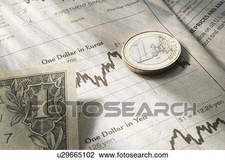 Us One dollar bill with Euro coin View Large Photo Image Stock Image - Us One dollar bill with Euro coin. Fotosearch
