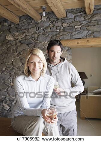 woman and man smiling at viewer drinking View Large Photo Image Stock Image - woman and man smiling at viewer drinking. Fotosearch
