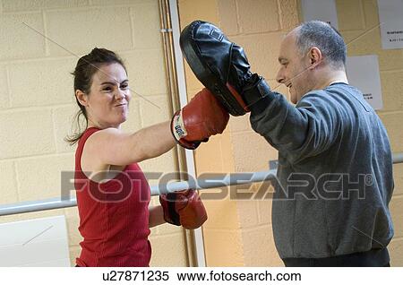 woman boxing exercise at gym View Large Photo Image Stock Photography - woman boxing exercise at gym. Fotosearch