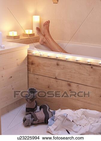 woman lying in bath tub View Large Photo Image Picture - woman lying in bath tub. Fotosearch