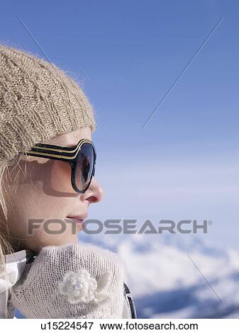 woman with sunglasses viewing mountains View Large Photo Image Stock Photo - woman with sunglasses viewing mountains. Fotosearch