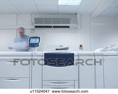 Worker At Printer View Large Photo Image Stock Photo - Worker At Printer. Fotosearch