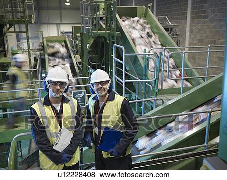 Workers In Recycle Plant View Large Photo Image Stock Photo - Workers In Recycle Plant. Fotosearch
