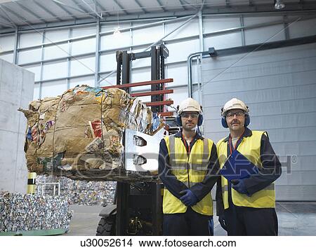 Workers With Forklift Truck In Plant View Large Photo Image Picture - Workers With Forklift Truck In Plant. Fotosearch