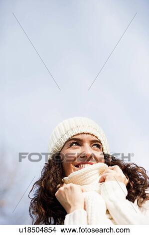 young woman with muffler View Large Photo Image Picture - young woman with muffler. Fotosearch