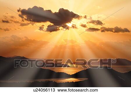 Stock Image - Ago Bay in the evening, Shima city, Mie prefecture, Japan. Fotosearch