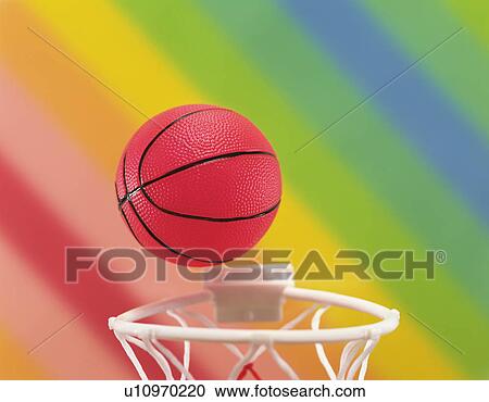Stock Image - Basket Ball and Hoop. Fotosearch