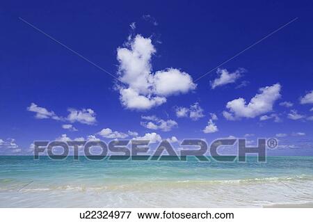 Stock Photo - Beach and sky, Hawaii, USA. Fotosearch