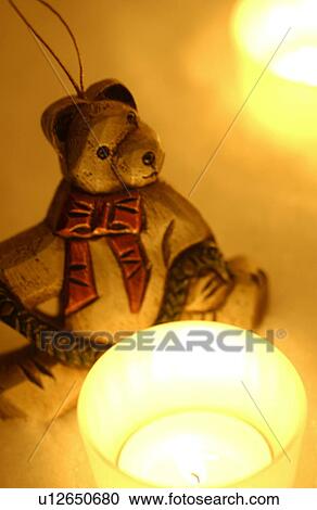Bear decoration and candles View Large Photo Image Stock Image - Bear decoration and candles. Fotosearch