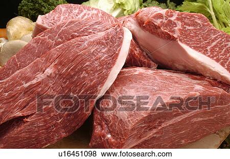 Stock Photo - Beef chops, close up. Fotosearch