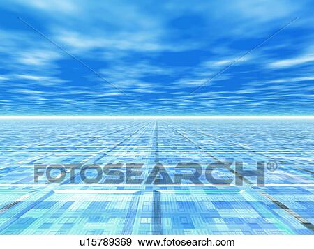 Blue sky and horizon over land View Large Photo Image Stock Photo - Blue sky and horizon over land. Fotosearch