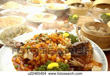 Chinese dishes on table, close up View Large Photo Image Picture - Chinese dishes on table, close up. Fotosearch