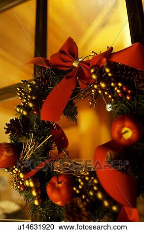 Christmas wreath on window, long exposure View Large Photo Image Stock Image - Christmas wreath on window, long exposure. Fotosearch