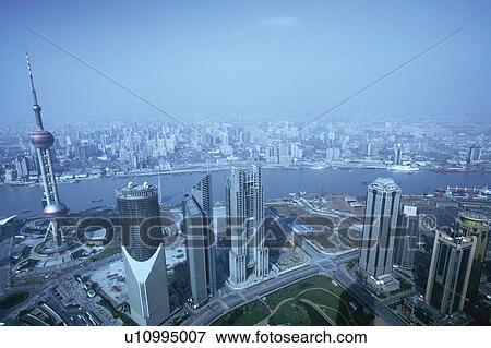 Cityscape in Shanghai, China View Large Photo Image Stock Photo - Cityscape in Shanghai, China. Fotosearch