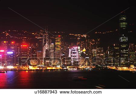 Cityscape in the night, long exposure, Hong Kong, China View Large Photo Image Stock Image - Cityscape in the night, long exposure, Hong Kong, China. Fotosearch