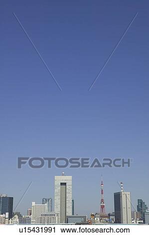 Cityscape under blue sky, copy space, Tokyo prefecture, Japan View Large Photo Image Stock Image - Cityscape under blue sky, copy space, Tokyo prefecture, Japan. Fotosearch