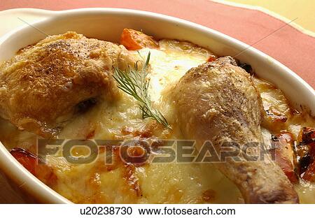 Stock Image - Close-up of chicken doria. Fotosearch