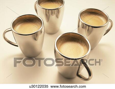 Stock Photography - Coffee in mugs, white background. Fotosearch