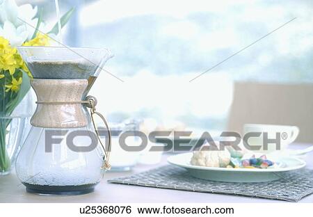 Coffee pot and scone View Large Photo Image Stock Photograph - Coffee pot and scone. Fotosearch