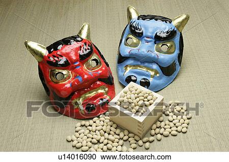 Stock Image - Devil's Mask and Soy Bean. Fotosearch