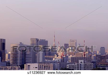 Down Town Tokyo Under Sunset View Large Photo Image Stock Photo - Down Town Tokyo Under Sunset. Fotosearch