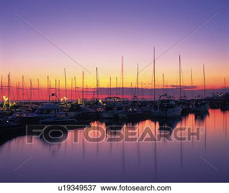 Evening Glow at Marina View Large Photo Image Stock Photo - Evening Glow at Marina. Fotosearch