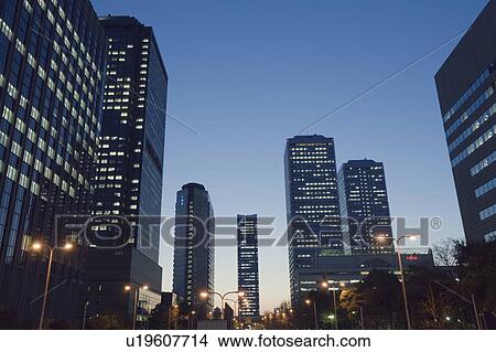 Evening View of Downtown Osaka View Large Photo Image Picture - Evening View of Downtown Osaka. Fotosearch