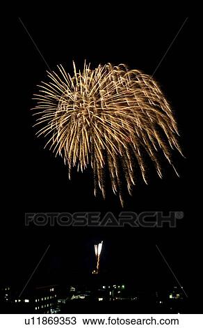 Fireworks over city skyline, Tokyo Prefecture, Honshu, Japan View Large Photo Image Stock Image - Fireworks over city skyline, Tokyo Prefecture, Honshu, Japan. Fotosearch