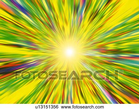 Stock Photograph - Flash of light, computer graphic, blurred motion. Fotosearch