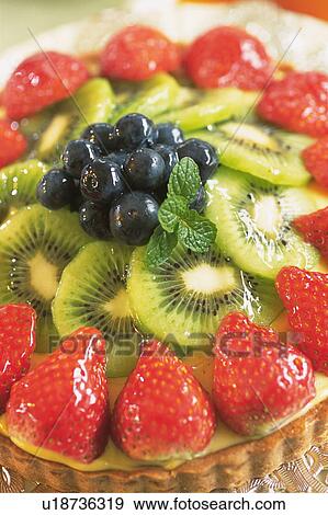 Stock Photo - Fruit tart, close up. Fotosearch