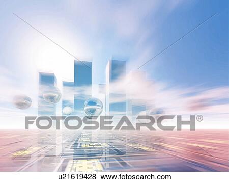 Futuristic city, computer graphic, blurred motion View Large Photo Image Stock Photo - Futuristic city, computer graphic, blurred motion. Fotosearch