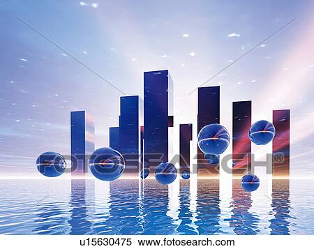 Futuristic city, computer graphic View Large Photo Image Stock Photography - Futuristic city, computer graphic. Fotosearch