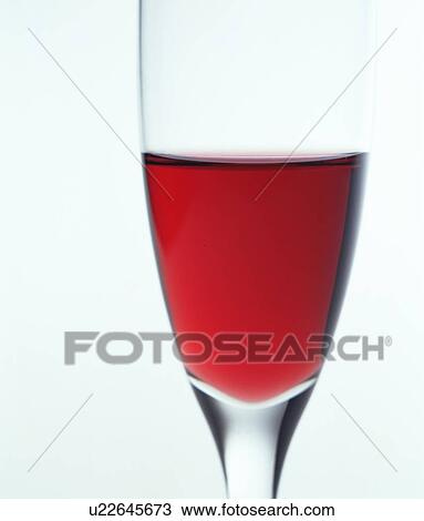 Stock Image - Glass of red wine. Fotosearch