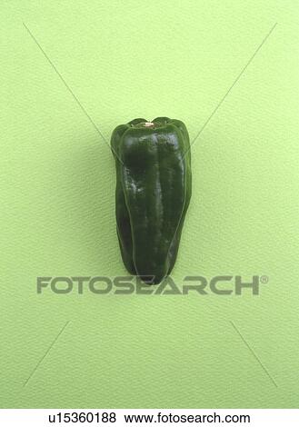 Green bell pepper, green background View Large Photo Image Stock Photo - Green bell pepper, green background. Fotosearch
