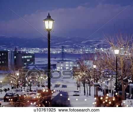 Stock Photography - Hakodate city in snow, Hokkaido prefecture, Japan. Fotosearch