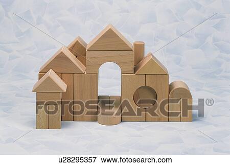 House of wooden blocks, white background View Large Photo Image Stock Photo - House of wooden blocks, white background. Fotosearch