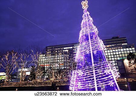 Illuminated Christmas tree, long exposure, Tokyo prefecture, Japan View Large Photo Image Stock Image - Illuminated Christmas tree, long exposure, Tokyo prefecture, Japan. Fotosearch