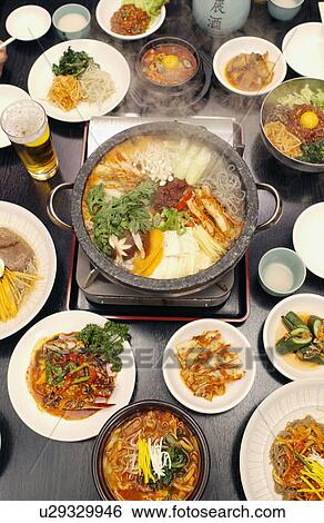 Kimchee pot dish and Korean foods View Large Photo Image Stock Photograph - Kimchee pot dish and Korean foods. Fotosearch