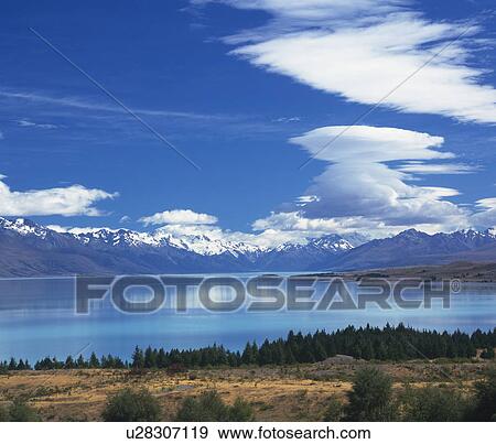 Lake Tekapo, New Zealand View Large Photo Image Stock Photo - Lake Tekapo, New Zealand. Fotosearch