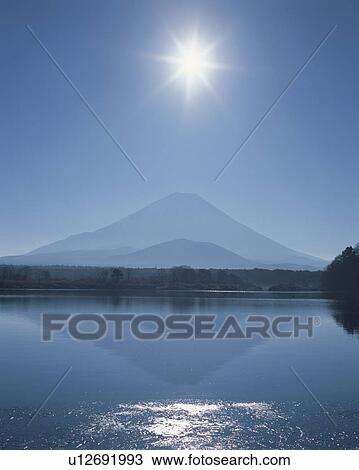 Mt. Fuji from Lake Shoji, lens flare, Yamanashi prefecture, Japan View Large Photo Image Stock Image - Mt. Fuji from Lake Shoji, lens flare, Yamanashi prefecture, Japan. Fotosearch