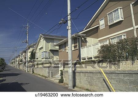Stock Image - New houses, Chiba Prefecture, Honshu, Japan. Fotosearch