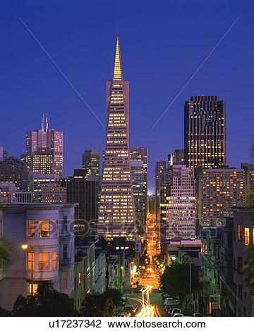 Stock Image - Night View of San Francisco City. Fotosearch