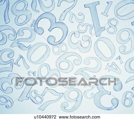 Stock Image - Numbers on white background, computer graphic, full frame. Fotosearch