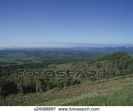 Ogigahara in summer, Shikaoi town, Hokkaido prefecture, Japan View Large Photo Image Stock Photo - Ogigahara in summer, Shikaoi town, Hokkaido prefecture, Japan. Fotosearch