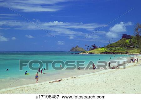 People in Kailua beach, Oahu, Hawaii, USA View Large Photo Image Stock Photo - People in Kailua beach, Oahu, Hawaii, USA. Fotosearch